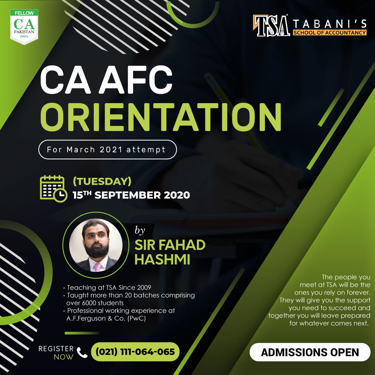 15 Sep | CA Orientation